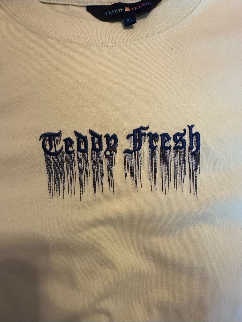 Teddy Fresh Men's Citron Logo Tee with Navy Embroidered Script